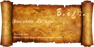 Beczkes Ákos névjegykártya